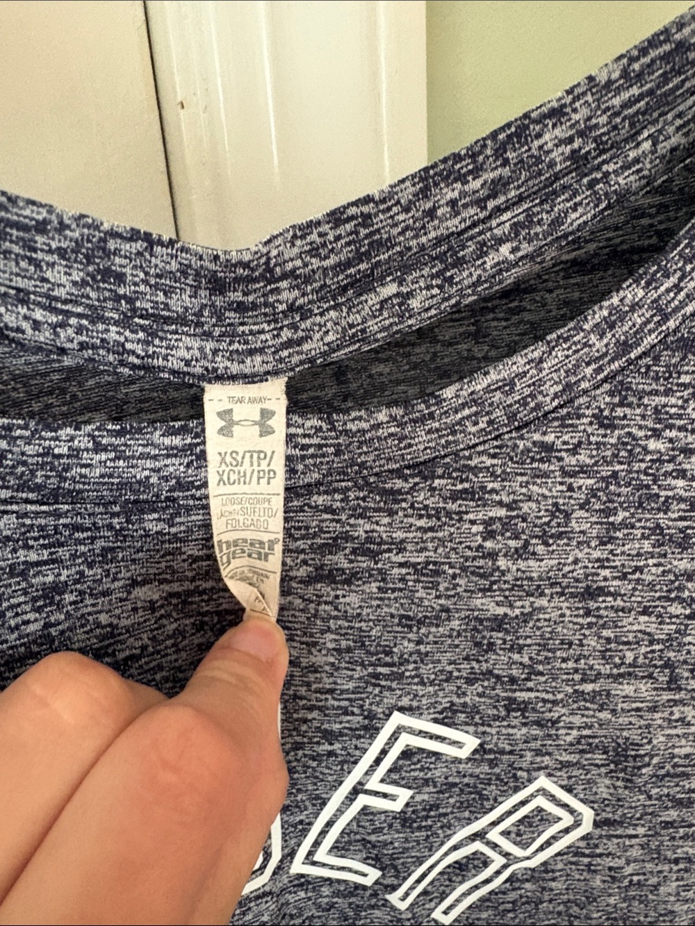 Under Armour Women's Heathered Blue Short Sleeve Logo Tee - Picture 3 of 6
